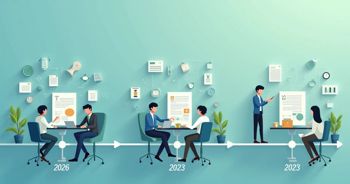Linha do tempo mostrando fases da reforma tributária 