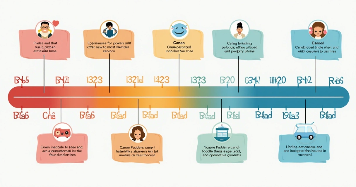 Cronograma colorido mostrando episódios canon e fillers em uma linha do tempo de anime 