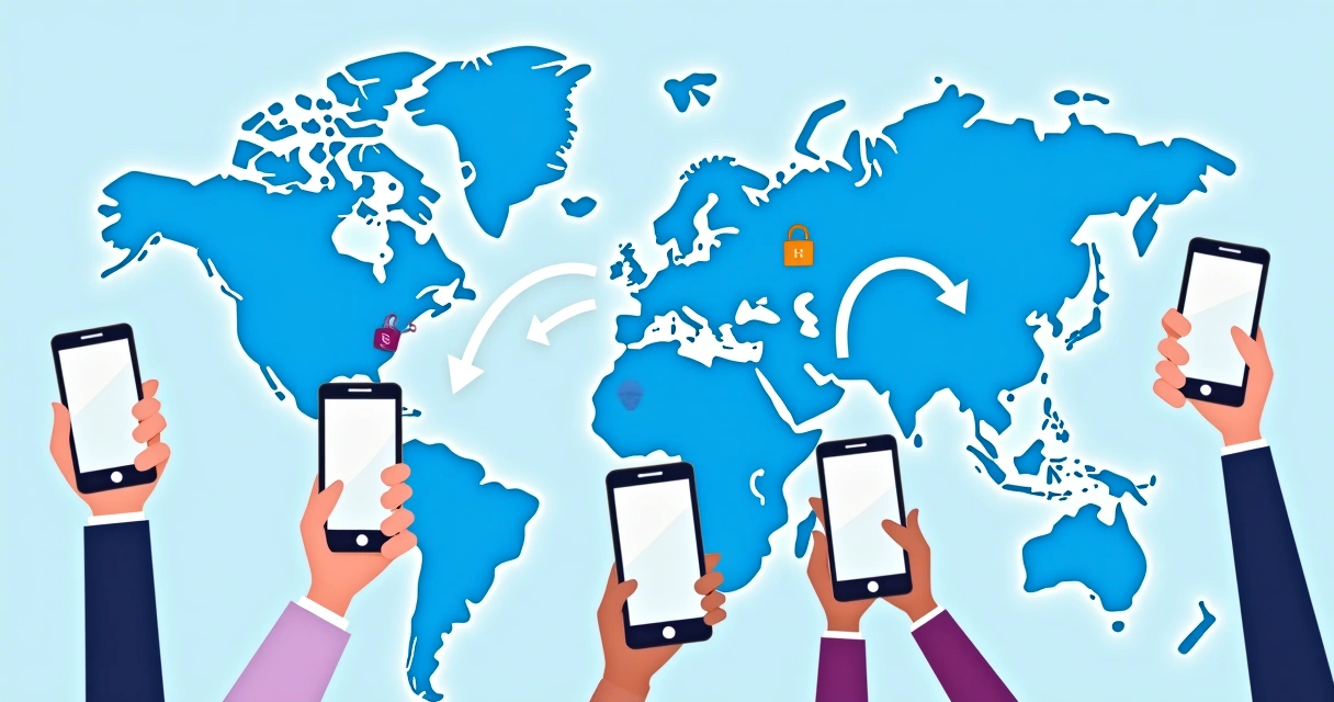 Sending digital money globally on smartphone