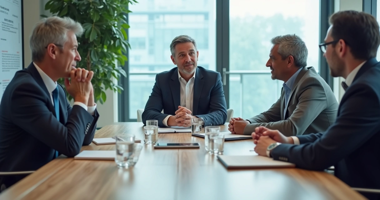 Negotiators from different cultures pausing during a meeting