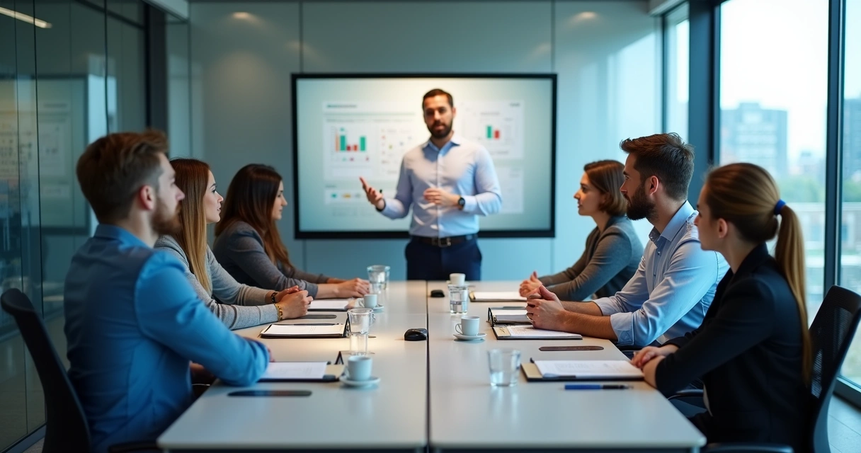 Multicultural team in a tense office meeting