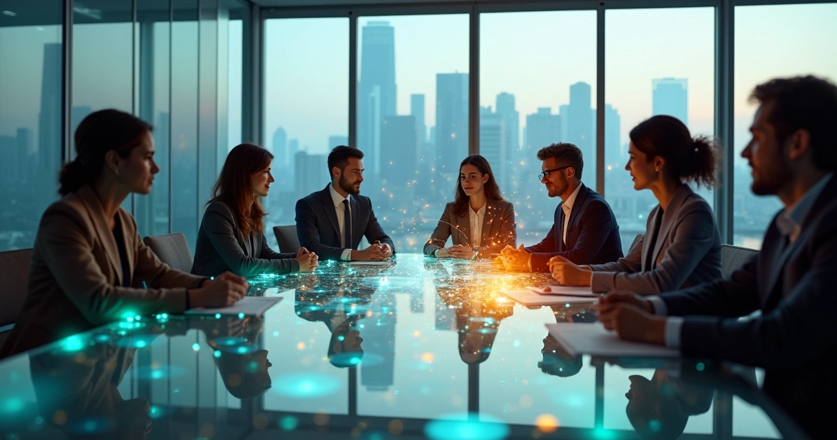 Business leaders connecting fragmented systems into an integrated network 