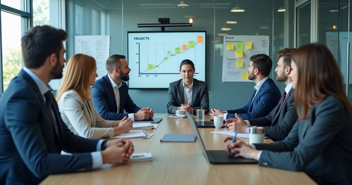 Leaders and teams in a tense cross-functional meeting