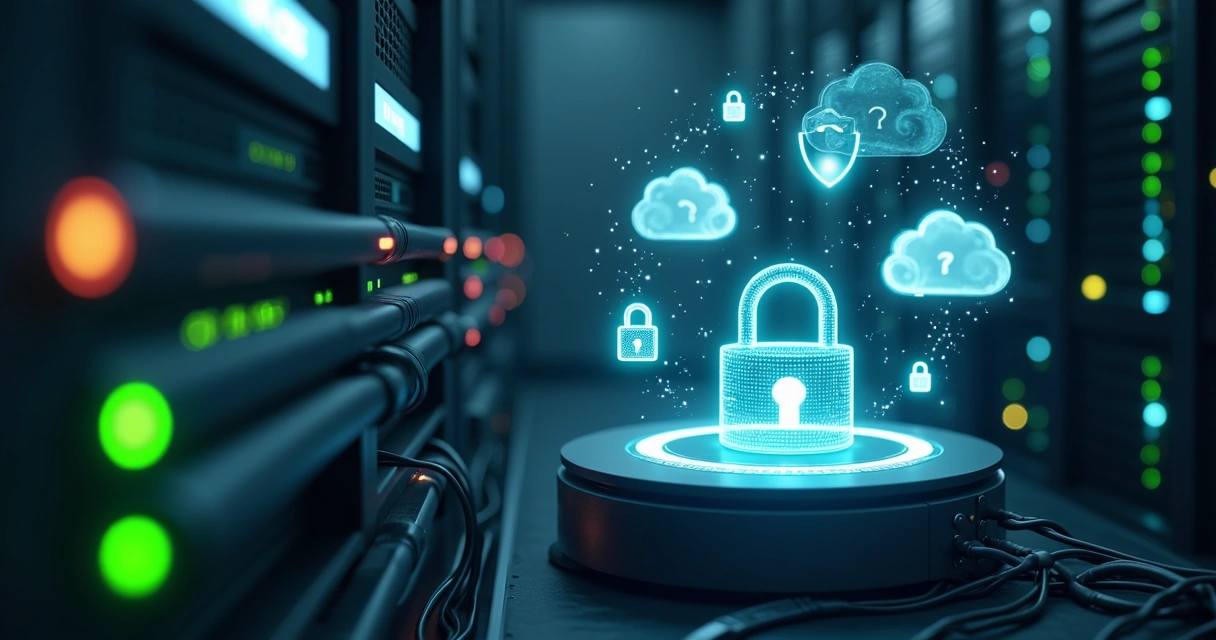 Servidor realizando backup criptografado de dados de ambiente 