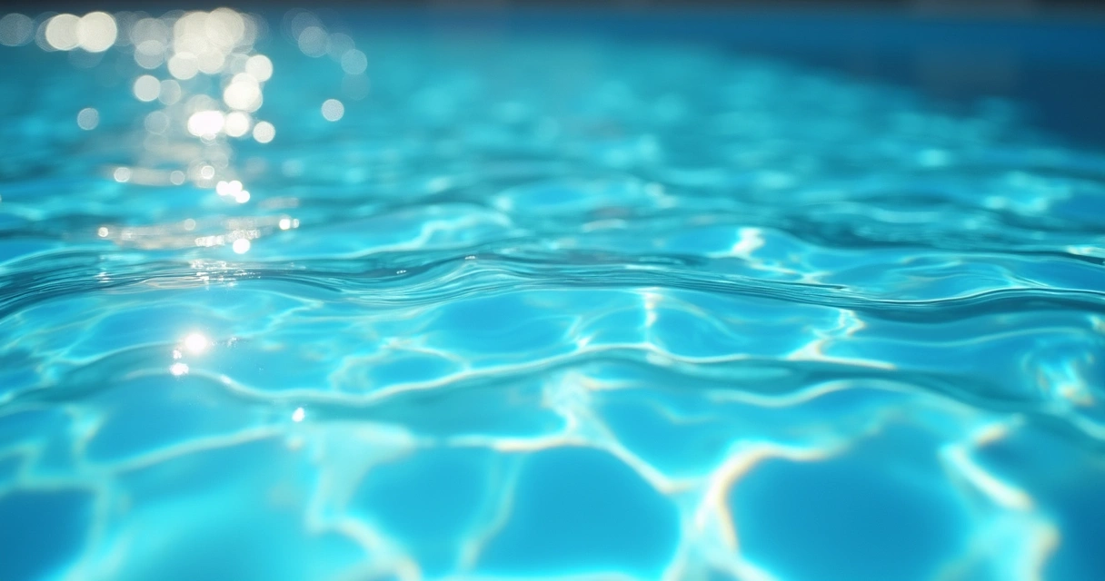 Close-up of clear sparkling pool water 