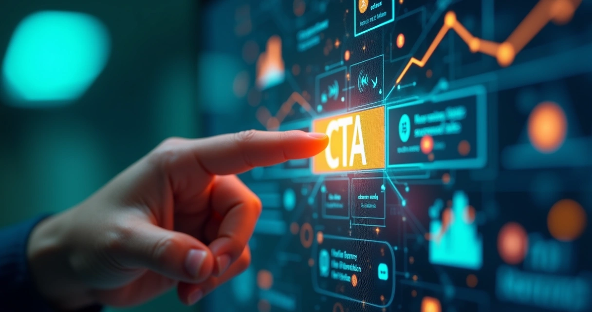 Botão CTA destacado em interface digital 
