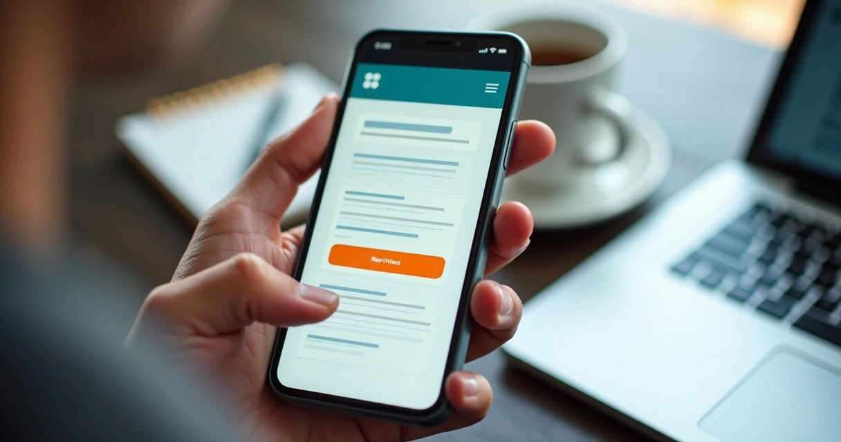 Botão de CTA destacado em landing page no celular 