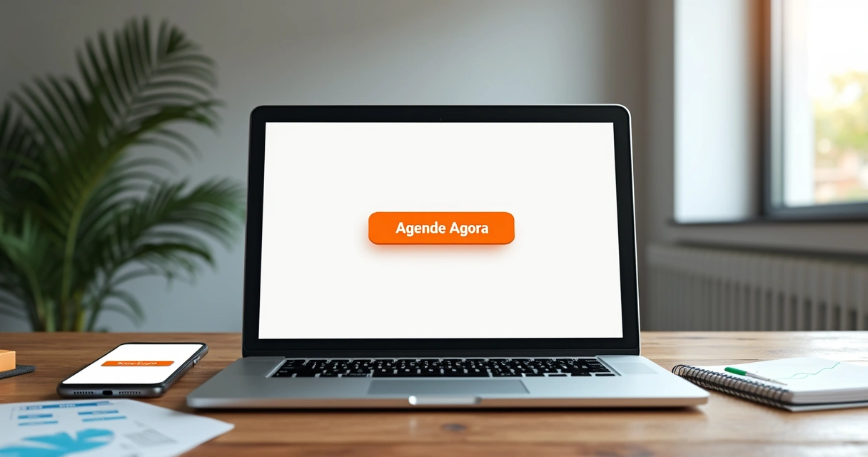 Botão de CTA destacado em página de negócio local no computador e celular 