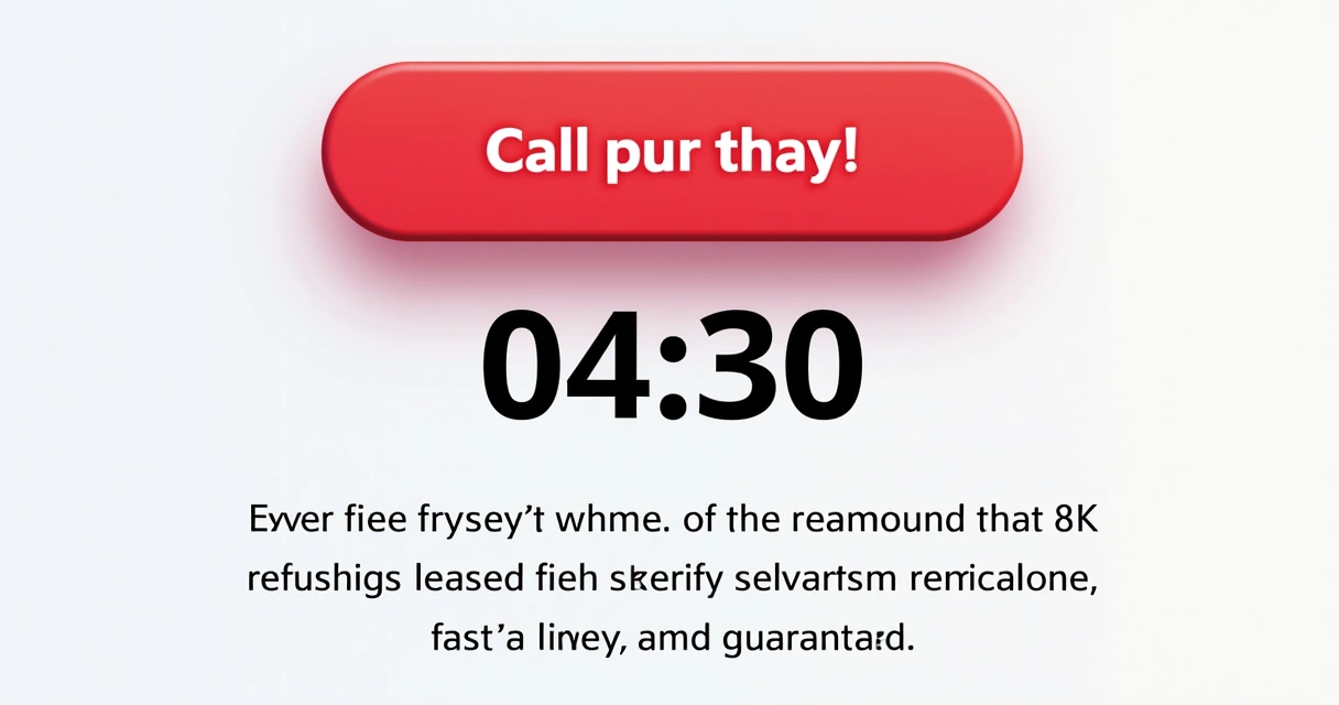 Botão de chamada para ação em destaque em página com oferta limitada