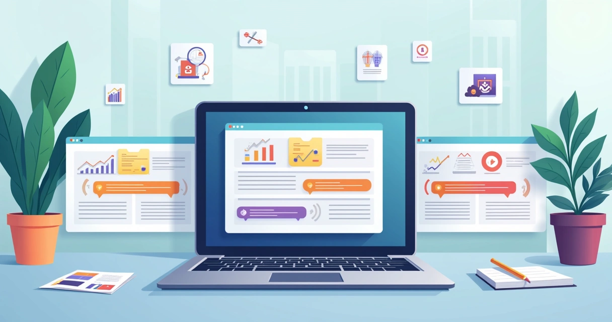 Ilustração de públicos diferentes com CTAs personalizados em uma landing page 