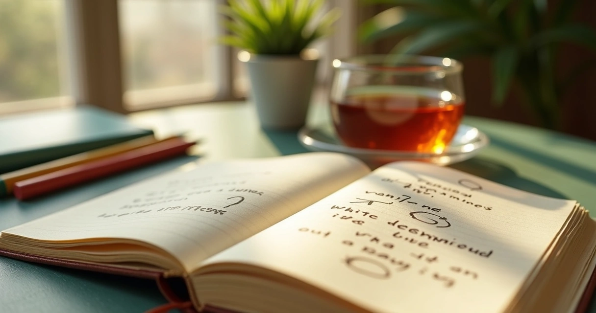 Cuaderno abierto con dibujos y reflexión personal