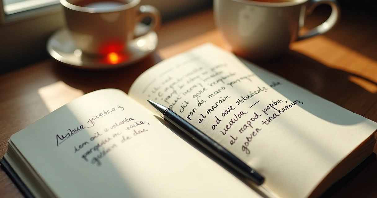 Cuaderno abierto con notas sobre emociones y patrones 