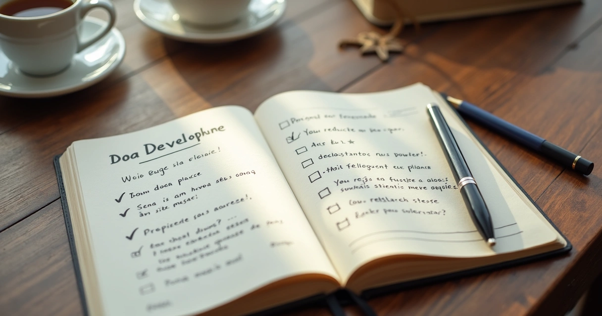 Cuaderno abierto con plan personal y notas de reflexión 