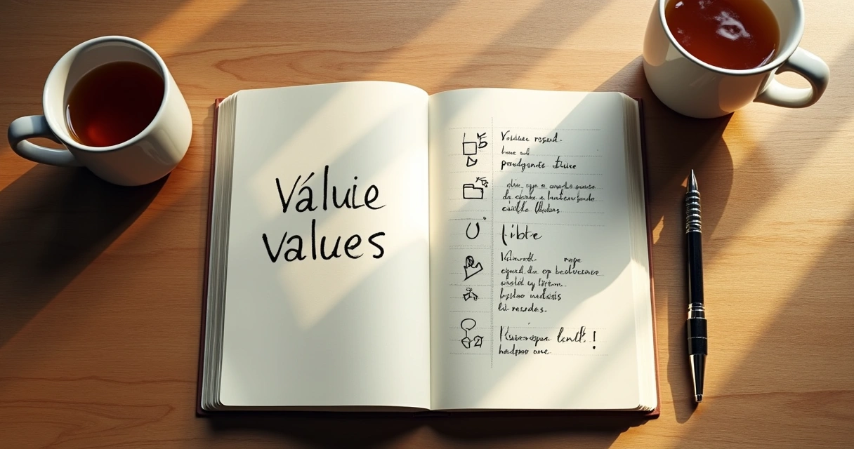 Cuaderno abierto con valores y límites escritos a mano
