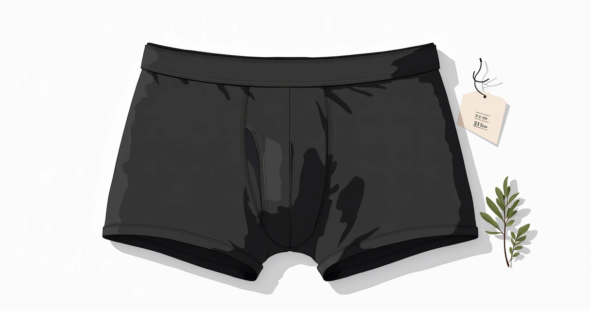 Cueca boxer masculina preta em fundo branco