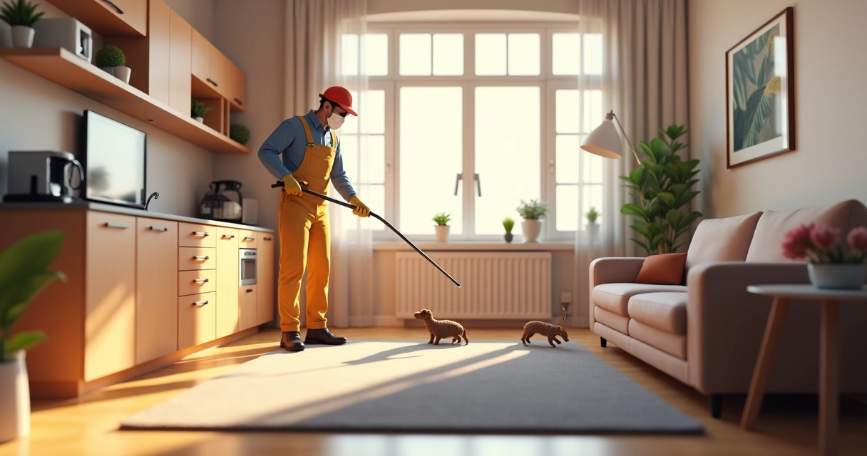 Cuidados durante dedetização em apartamento com móveis afastados 