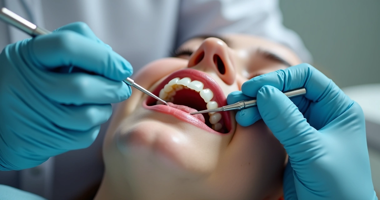 Dentista realizando manutenção em faceta de resina