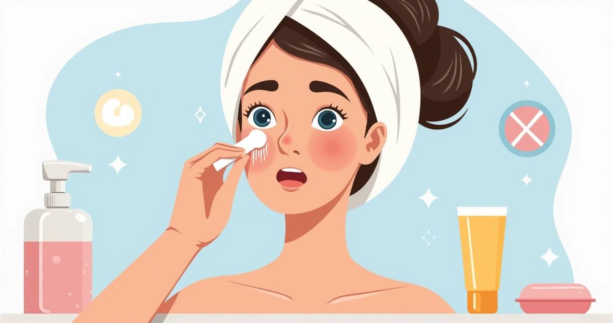 Ilustração de cuidados após laser na sobrancelha com proteção solar e creme 
