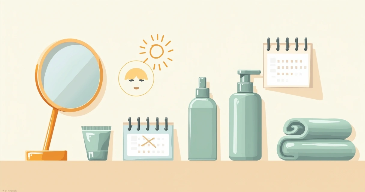 Itens de cuidados pós peeling com protetor solar e hidratante 