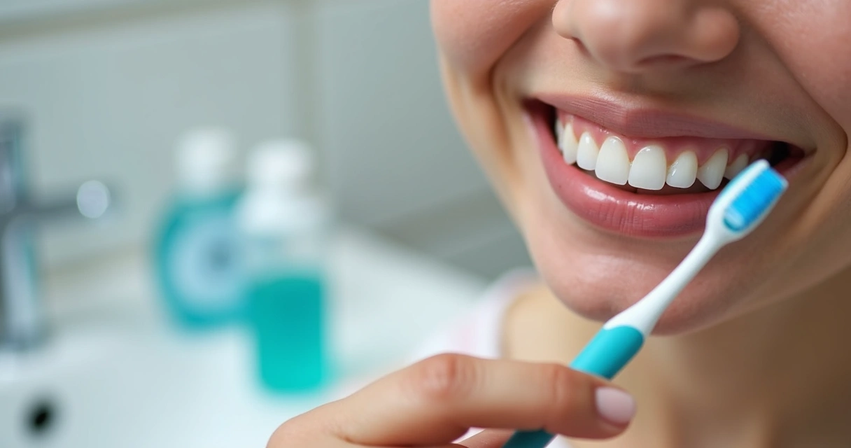 Pessoa cuidando da saúde dental após tratamento de canal