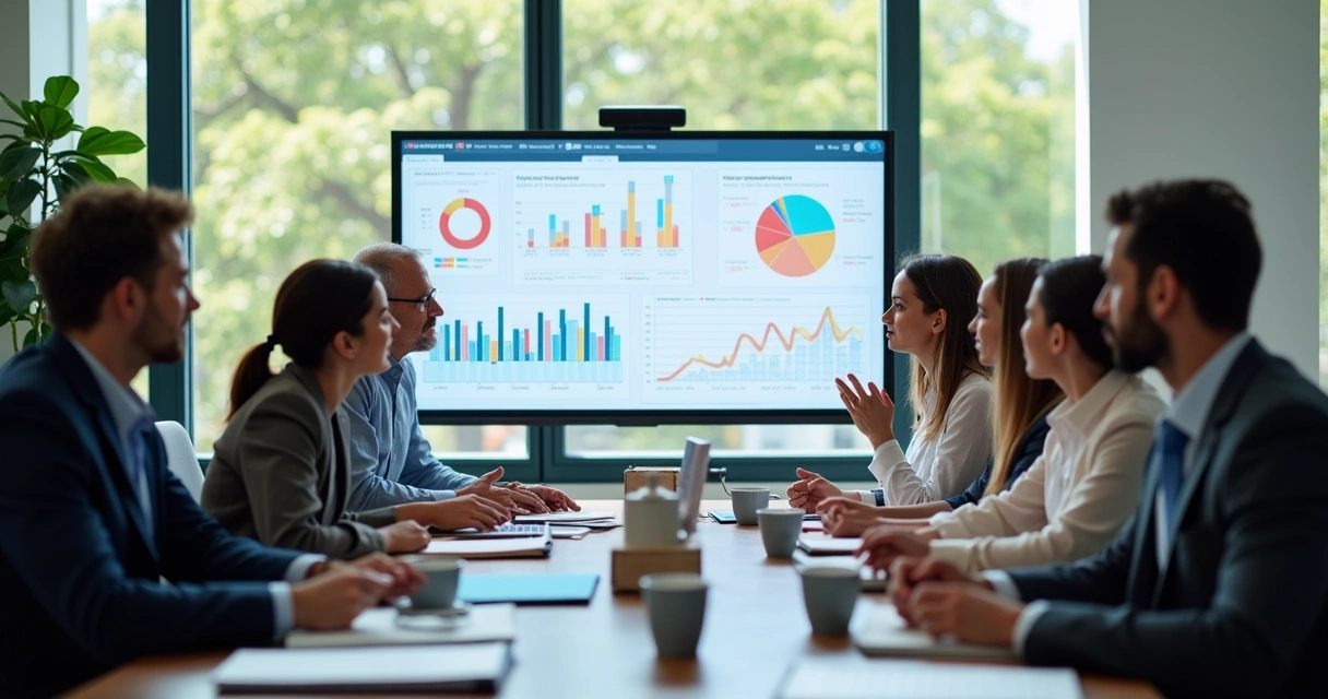 Equipe de empresa brasileira discutindo cultura de coleta e uso de dados 