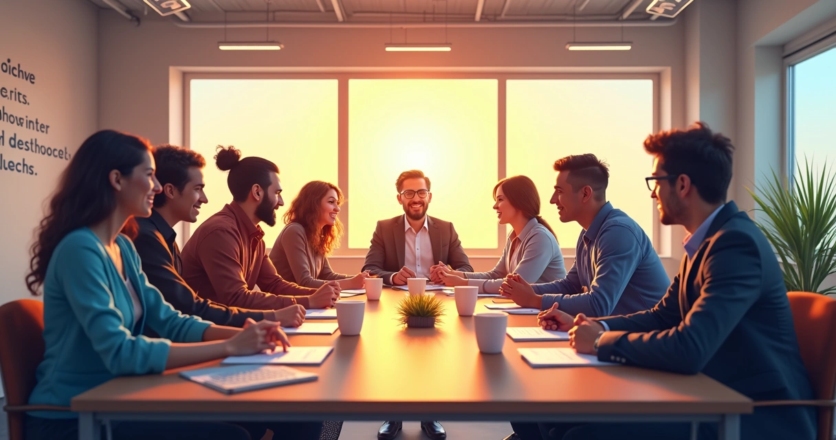 Equipe reunida celebrando transparência e ética organizacional 