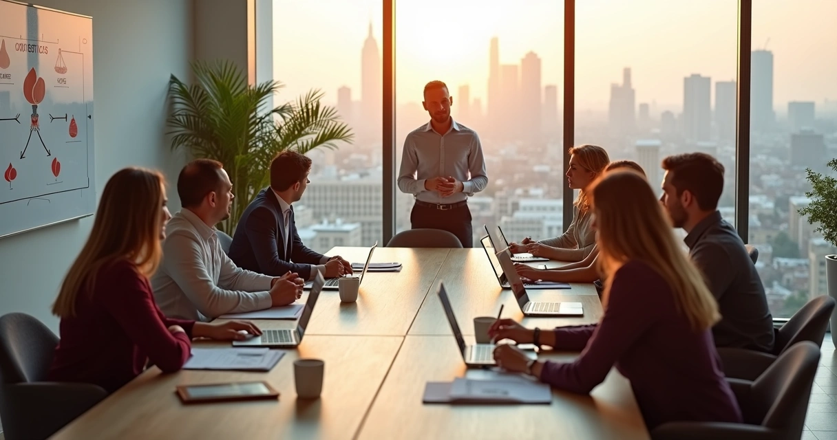 Líder e equipe em reunião simbolizando cultura ética nas organizações 