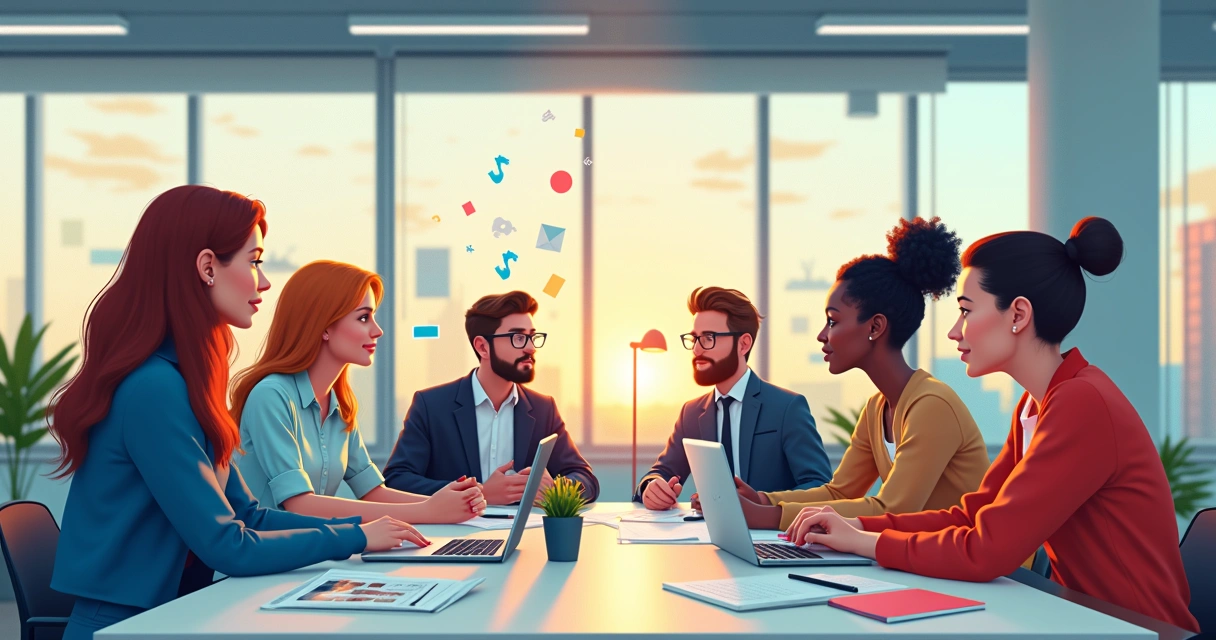 Diversidade de pessoas colaborando em ambiente organizacional.
