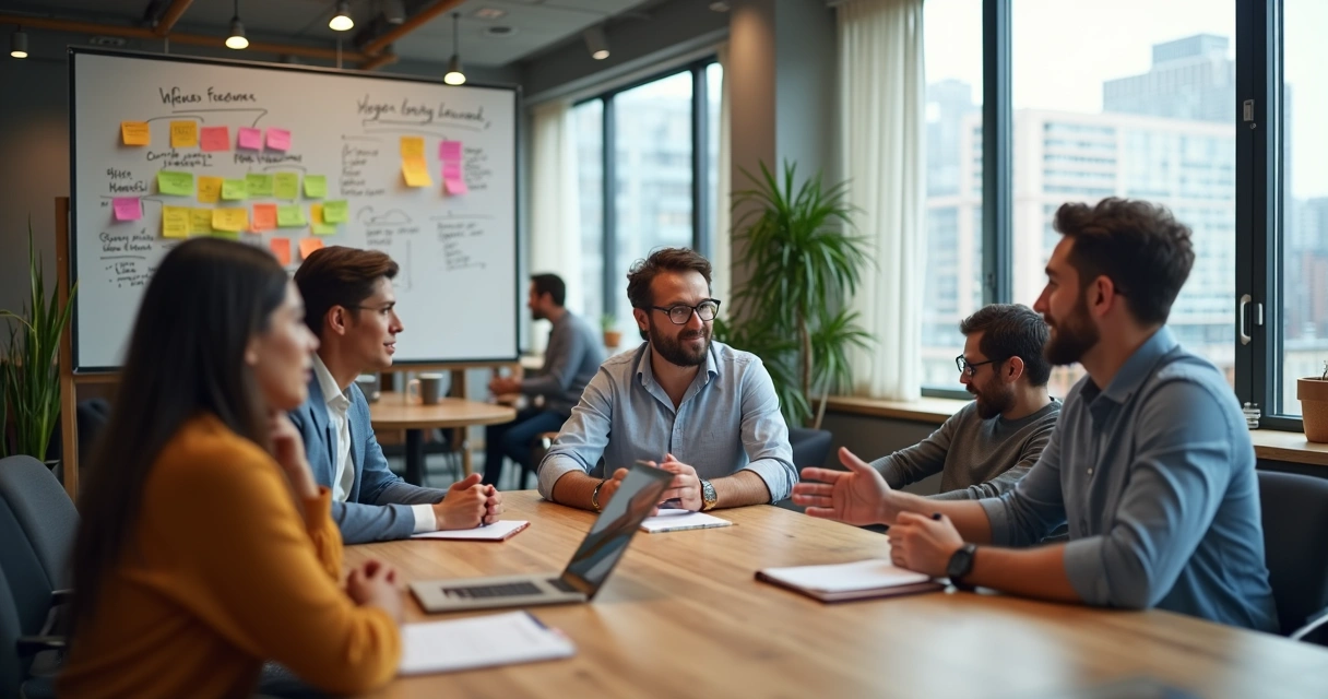 Equipe diversa em escritório moderno mostrando impacto humano da cultura organizacional 