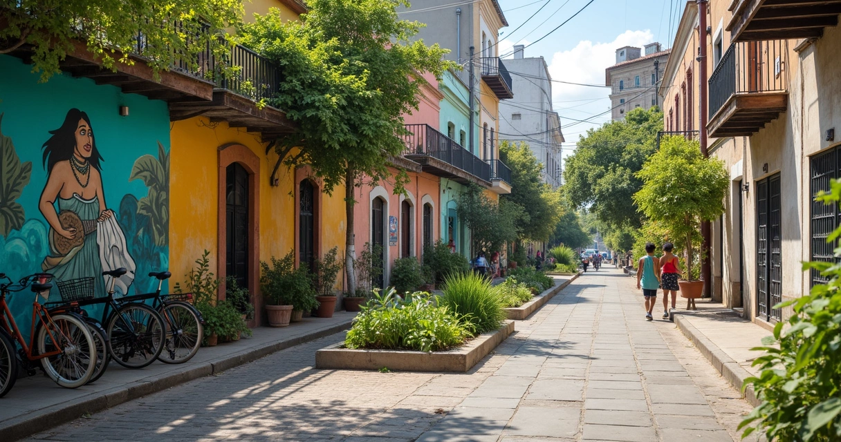 Cidade latino-americana com integração entre cultura urbana e natureza