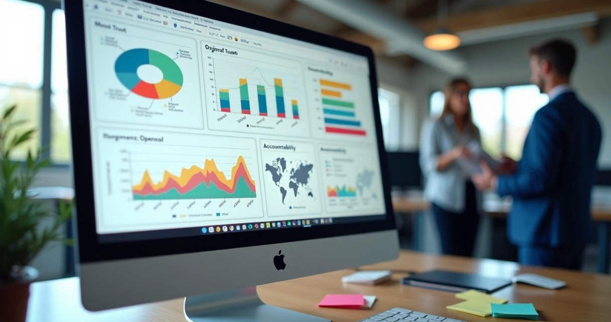 Culture maturity assessment dashboard on computer