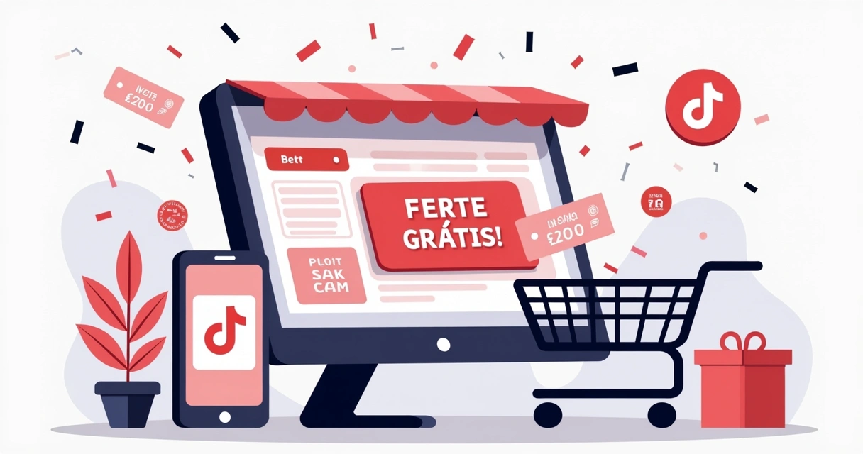 Loja TikTok Shop com cupons de desconto na tela