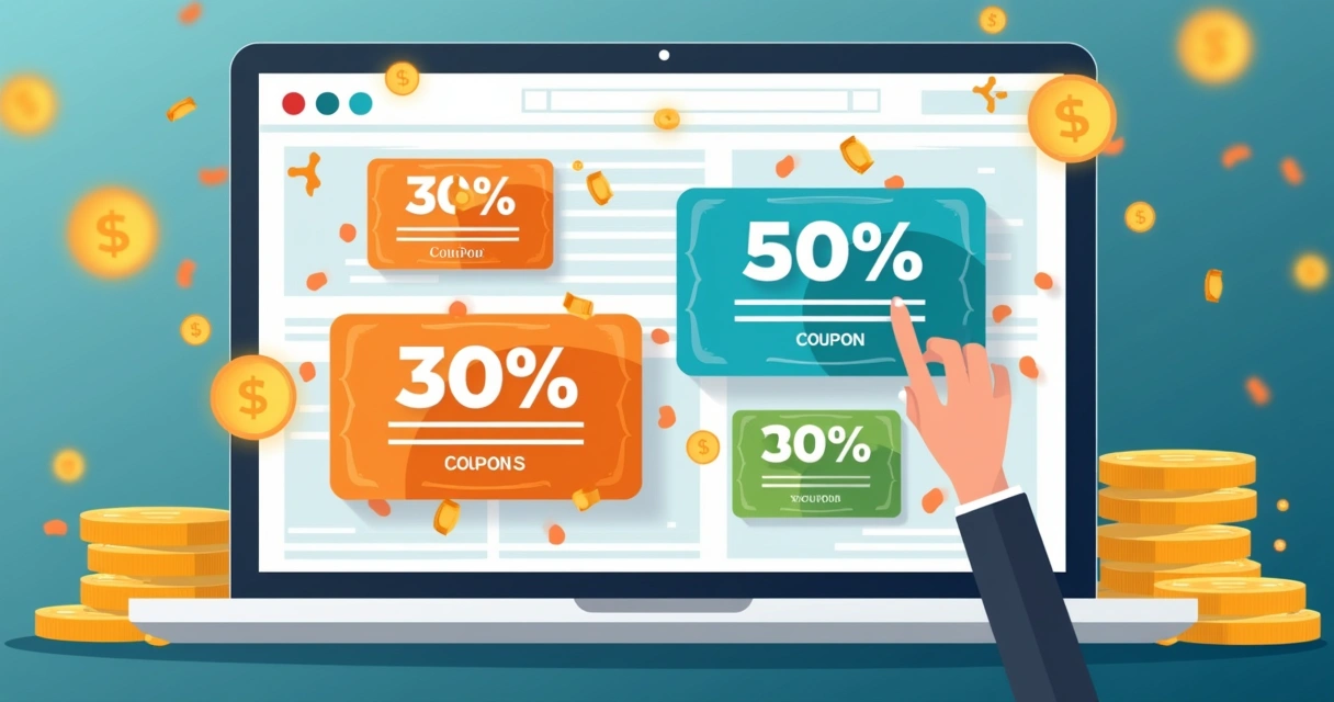 Painel de cupons de desconto em loja virtual 