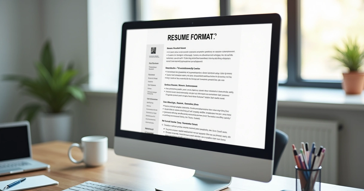 Exemplo de currículo simples, sem colunas ou gráficos, em tela de computador 