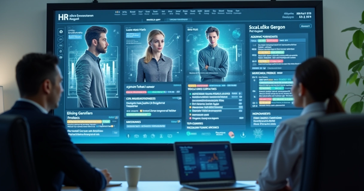 Tela de computador com currículos sendo analisados automaticamente por IA generativa 