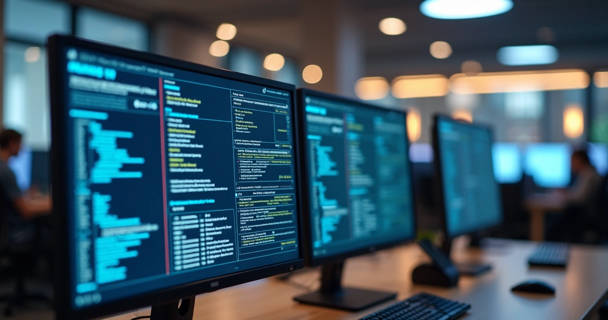 Algoritmo analisando currículos digitais em uma tela de computador 