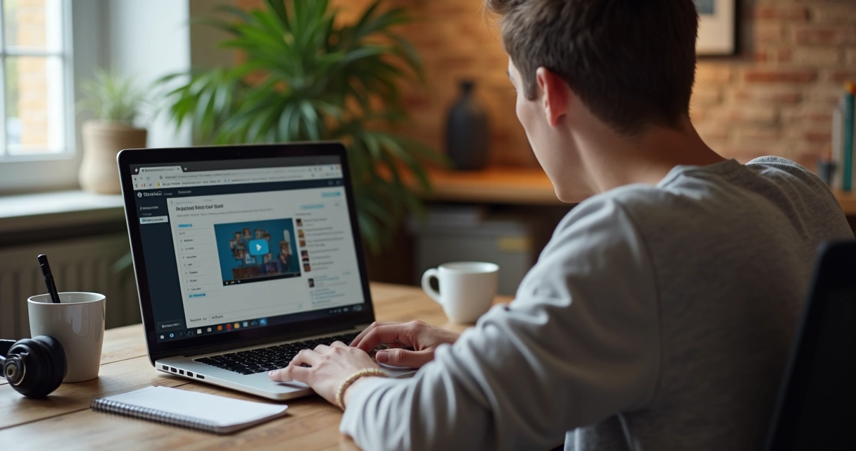 Profissional estudando curso online sozinho no computador 