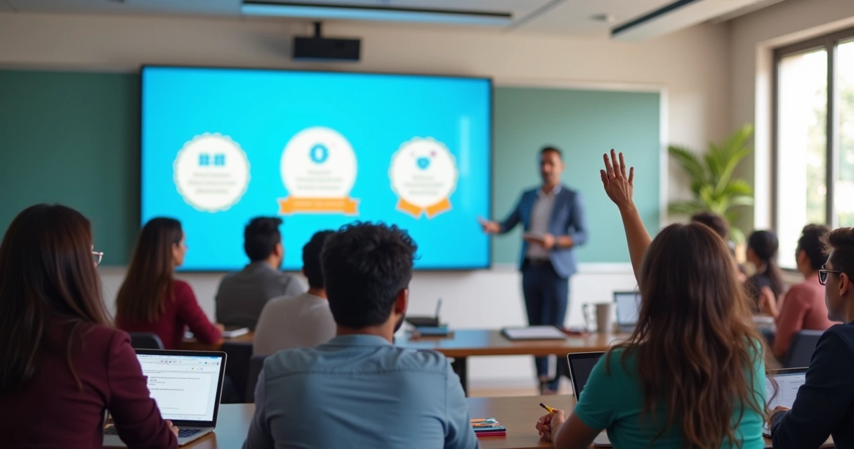 Grupo de adultos mexicanos recibiendo clase digital de certificación 