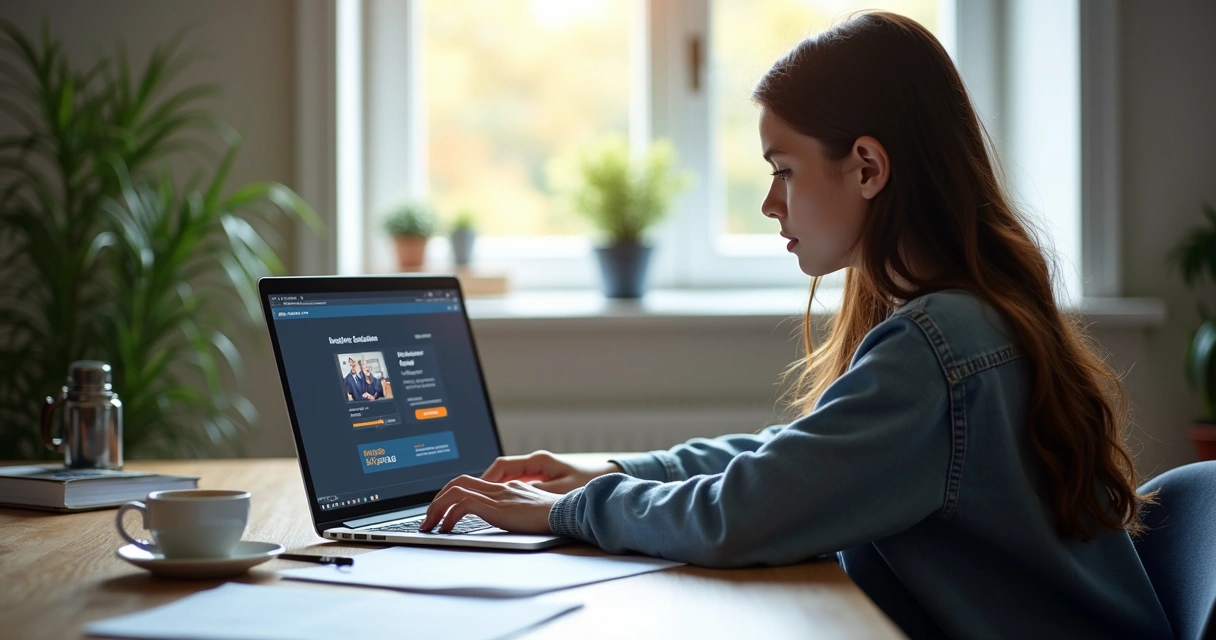 Pessoa estudando em notebook para exame teórico da CNH online