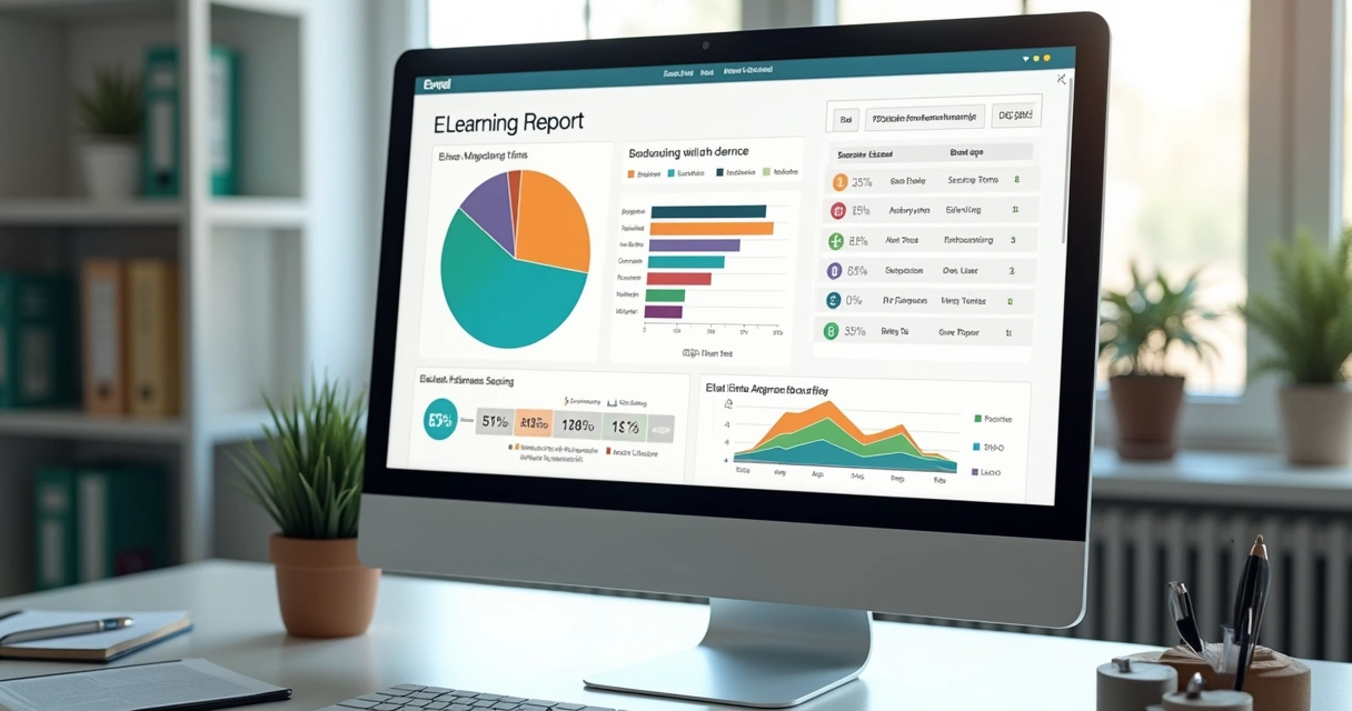 Relatório detalhado de desempenho em curso EAD em tela de computador 