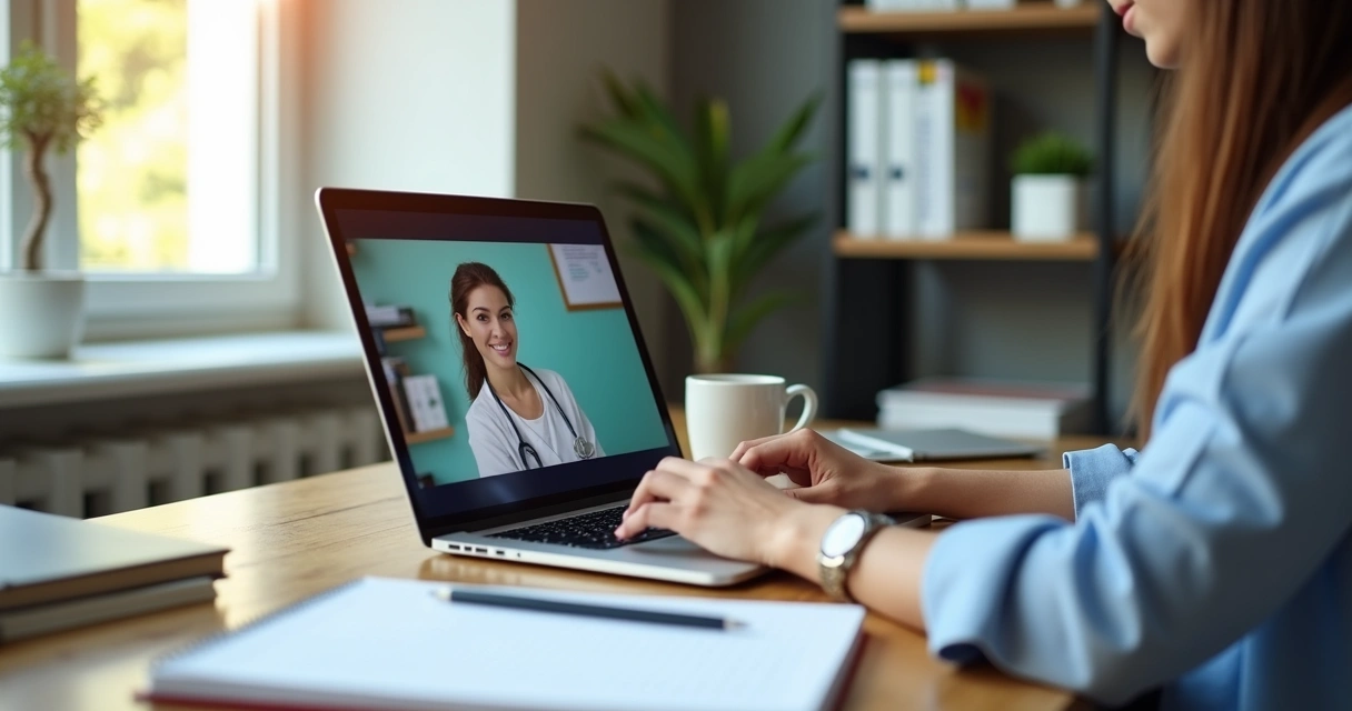 Pessoa estudando curso online de auxiliar de saúde bucal em notebook em casa 