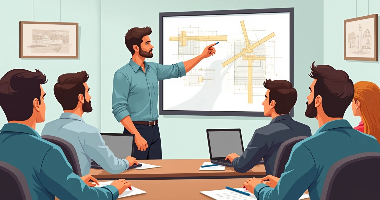 Profissionais participando de curso de perícia em engenharia 
