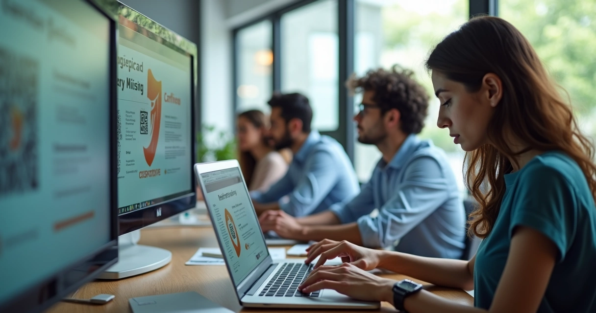 Colaboradores acessando curso online de SST em computadores 