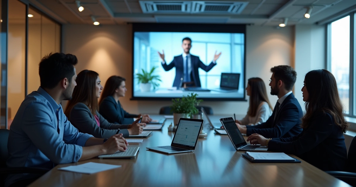 Colaboradores assistindo aula online de MBA corporativo. 