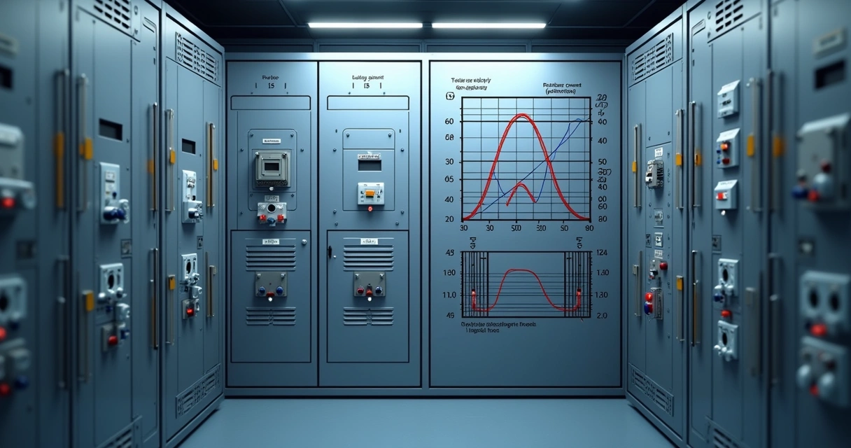 Curva tempo versus corrente em estudo de proteção elétrica 