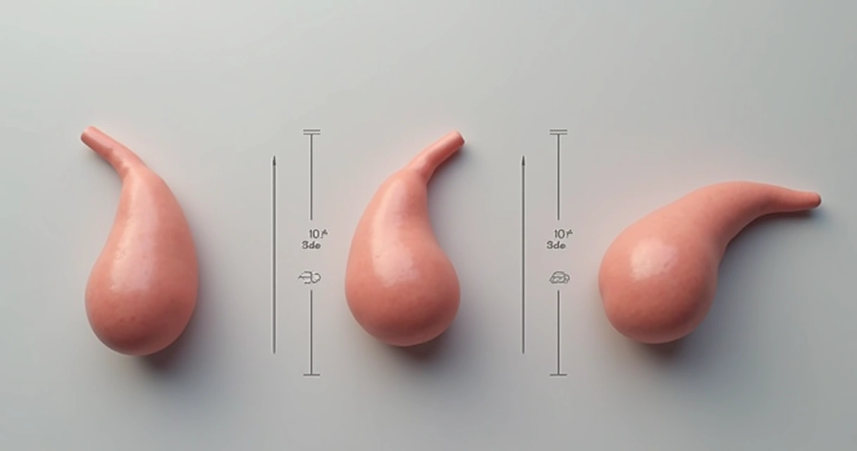 Exemplo de pênis ereto com diferentes graus de curvatura, ilustrando as diferenças entre curvaturas leves e acentuadas 