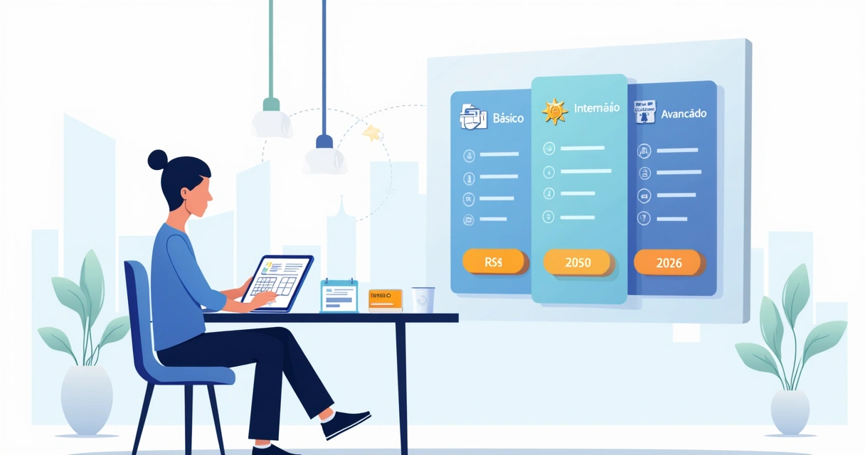 Empresário brasileiro analisando custos para criar site em painel com gráficos e moedas 