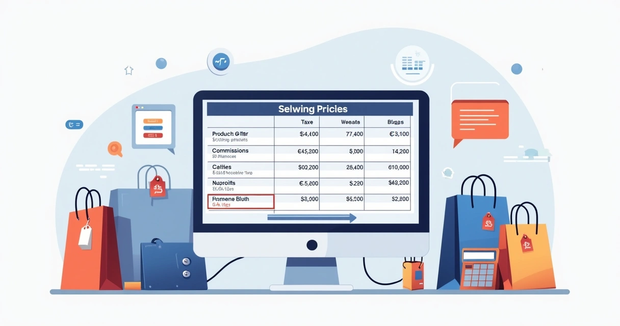 Planilha mostrando formação do preço de venda com custos detalhados 