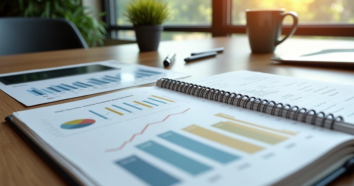 Gráfico sobre mesa mostrando custos e crescimento de soluções digitais 