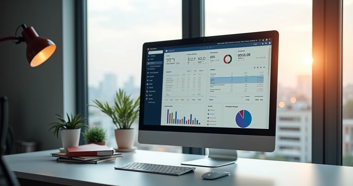 Custom web app dashboard with graphs and user panels 